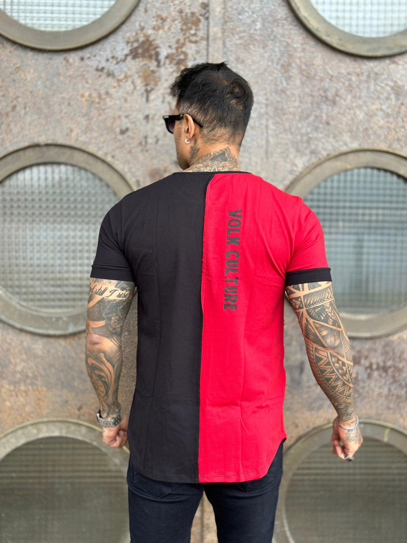 Camiseta Dual Vermelho e Preto Japonesa Cotton