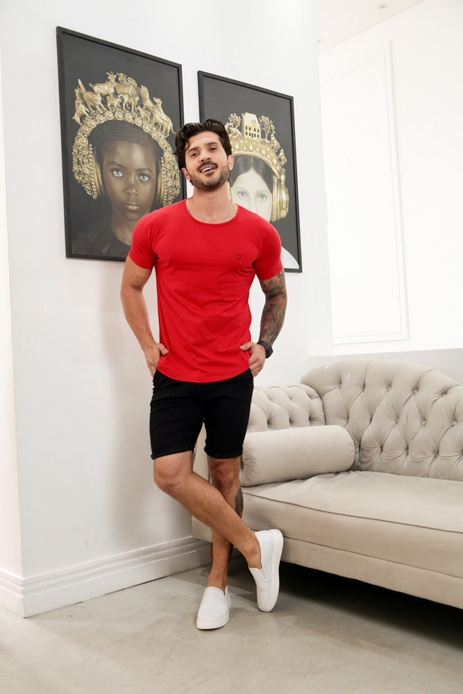 Camiseta Long Line Volk Culture Vermelha