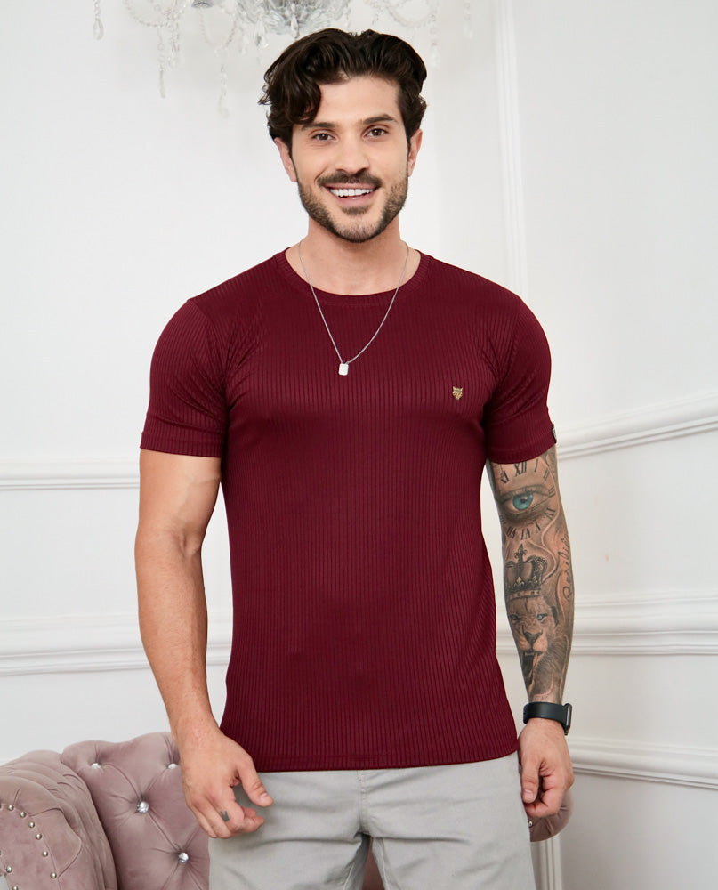 Camiseta Canelada Vinho Logo Metal Volk Culture Supreme