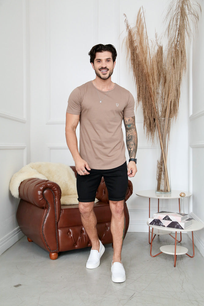 Camiseta Long Line Volk Culture Marrom