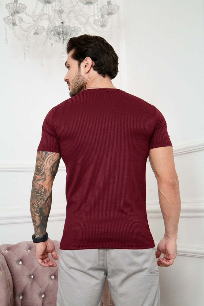 Camiseta Canelada Vinho Logo Metal Volk Culture Supreme