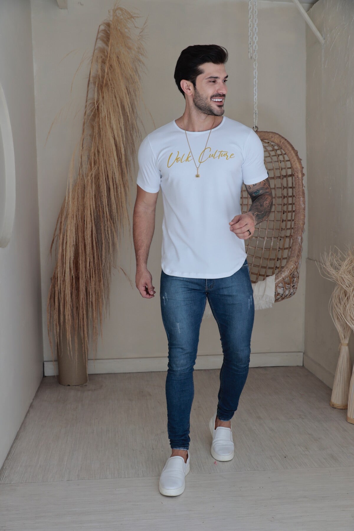 Camiseta Volk Culture Asas de Anjo Cotton Branca