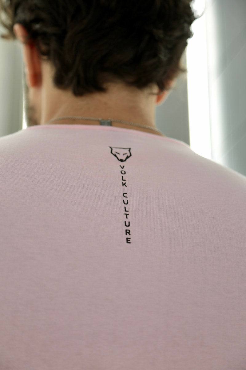 Camiseta Long Line Volk Culture Rosa Bebe