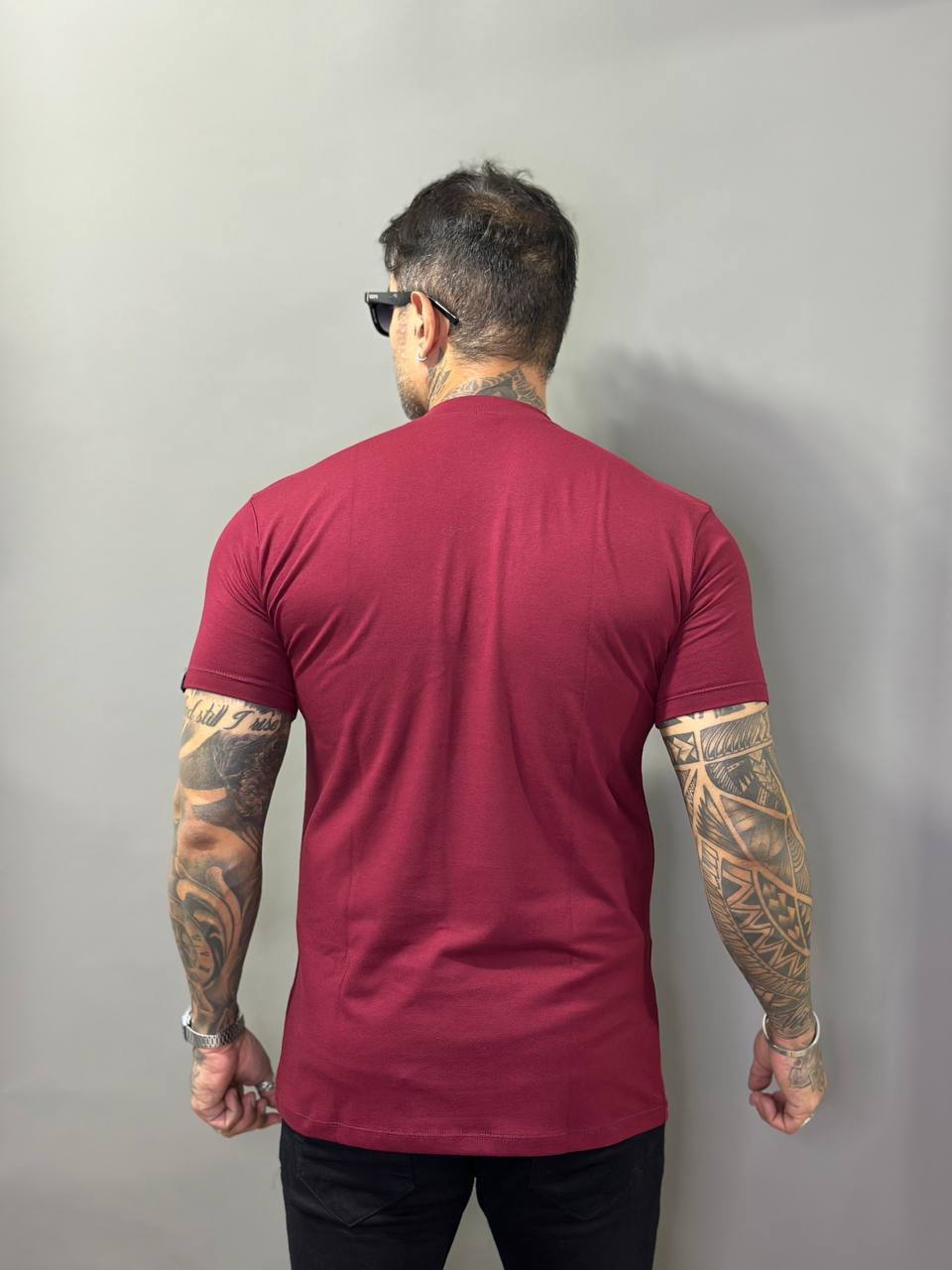 Camiseta Berlim Gola Média Cotton Vinho Volk Culture