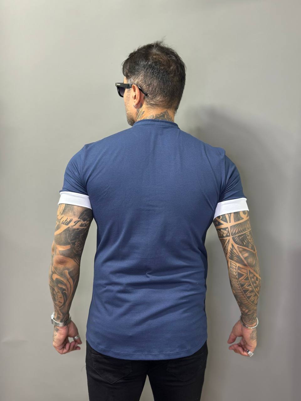 Camisa Madrid Azul Botões Frontais Cotton