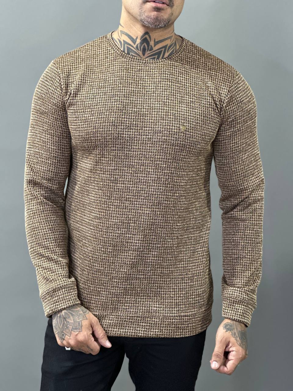 Suéter Roma Trama Texturizada Caramelo