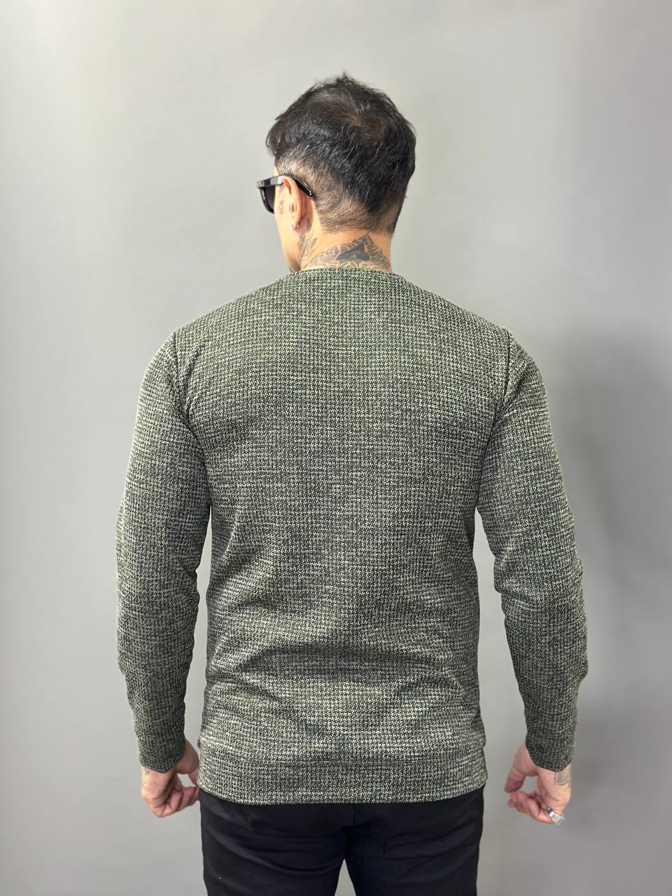 Suéter Roma Verde Musgo Texturizado