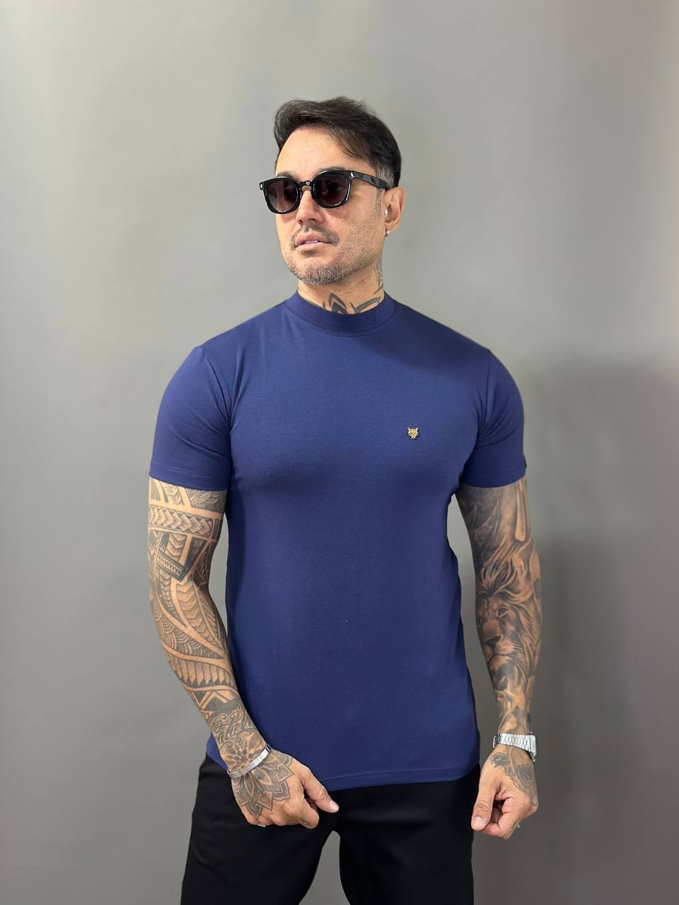 Camiseta Berlim Gola Média Cotton Azul Volk Culture