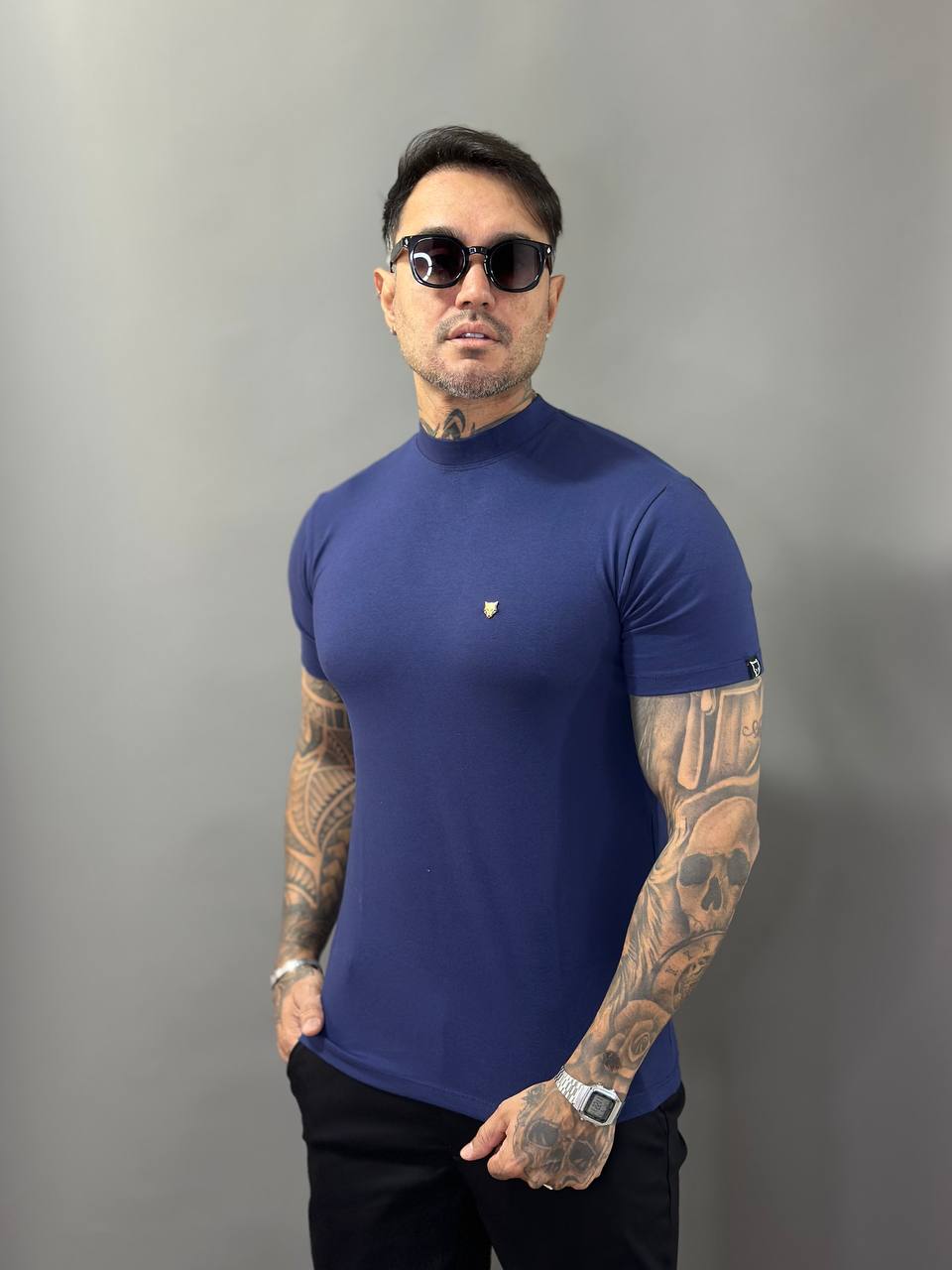 Camiseta Berlim Gola Média Cotton Azul Volk Culture