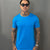 Camiseta Long Line Volk Culture Azul Celeste Gola Canoa