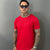 Camiseta Long Line Volk Culture Vermelho Gola Canoa