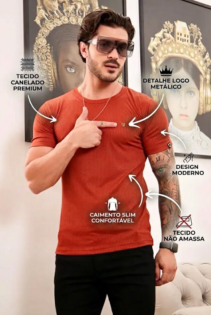 Camiseta Canelada Terracota Logo Metal Volk Culture Supreme